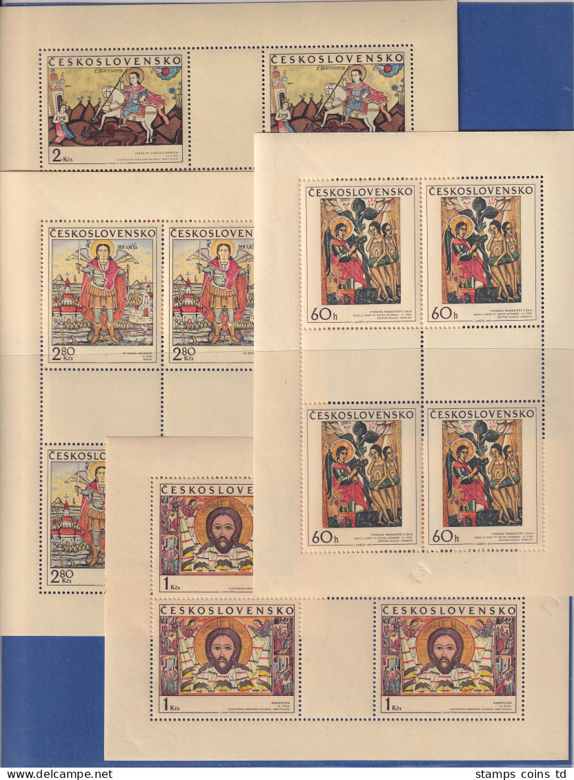 Tschechoslowakei 1970 Slowakische Ikonen Mi.-Nr. 1976-1979 KLEINBOGENSATZ ** - Sonstige & Ohne Zuordnung