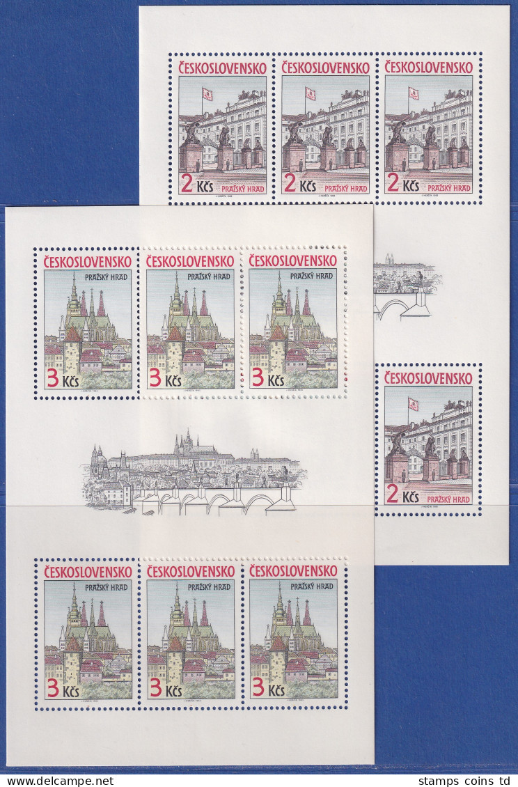 Tschechoslowakei 1985 Prager Burg Mi.-Nr. 2834-2835 KLEINBOGENSATZ ** - Andere & Zonder Classificatie