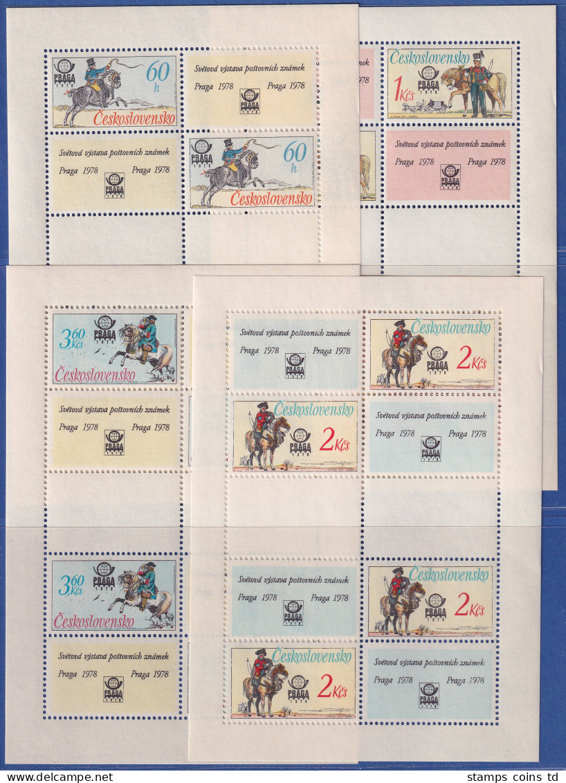 Tschechoslowakei 1977 Postuniformen Mi.-Nr. 2377-2380 KLEINBOGENSATZ ** - Autres & Non Classés