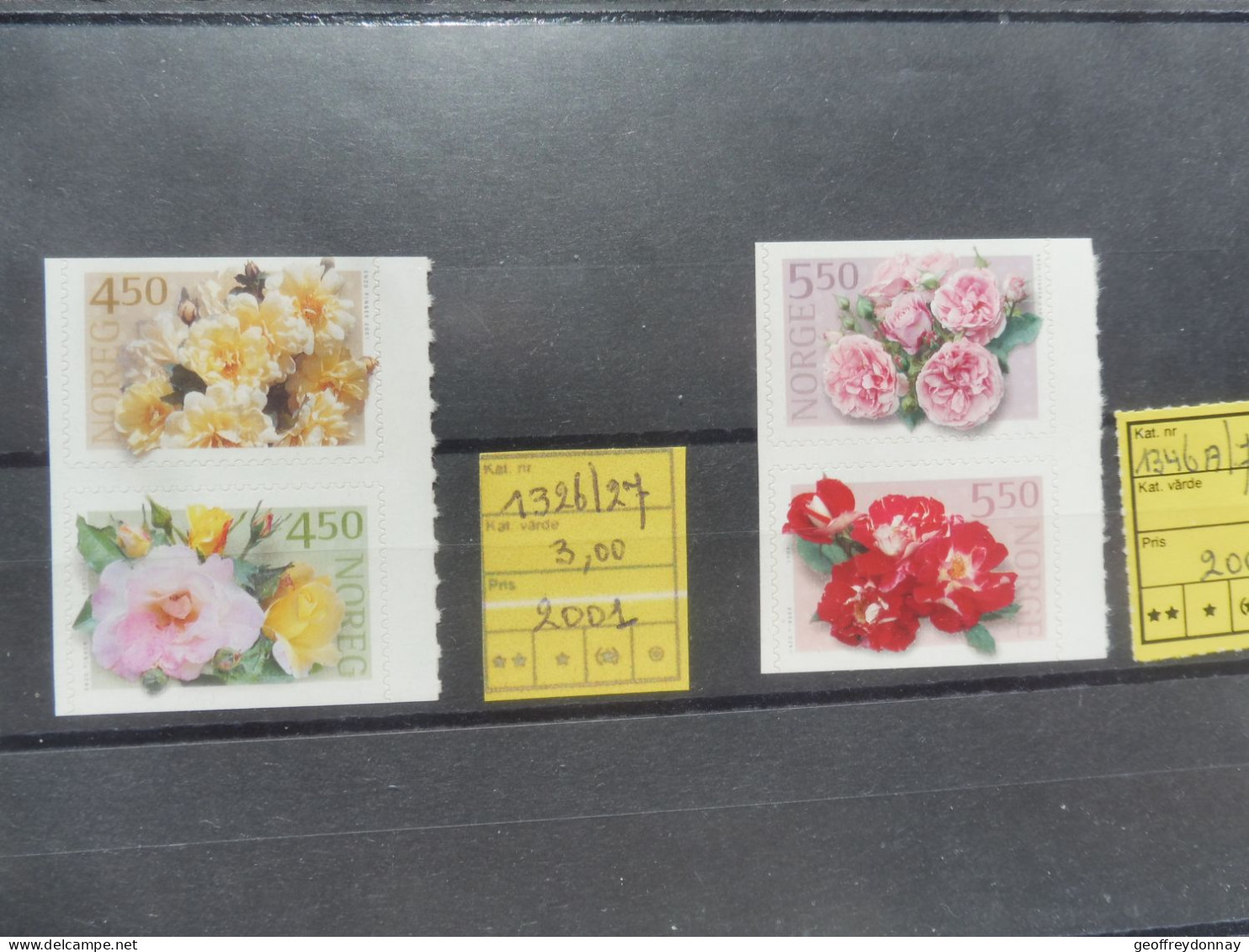 Norge Norvege Norway 1326/1327-1346A/1347a Mnh Neuf ** 2001 Fleurs Bloemen Flowers - Unused Stamps