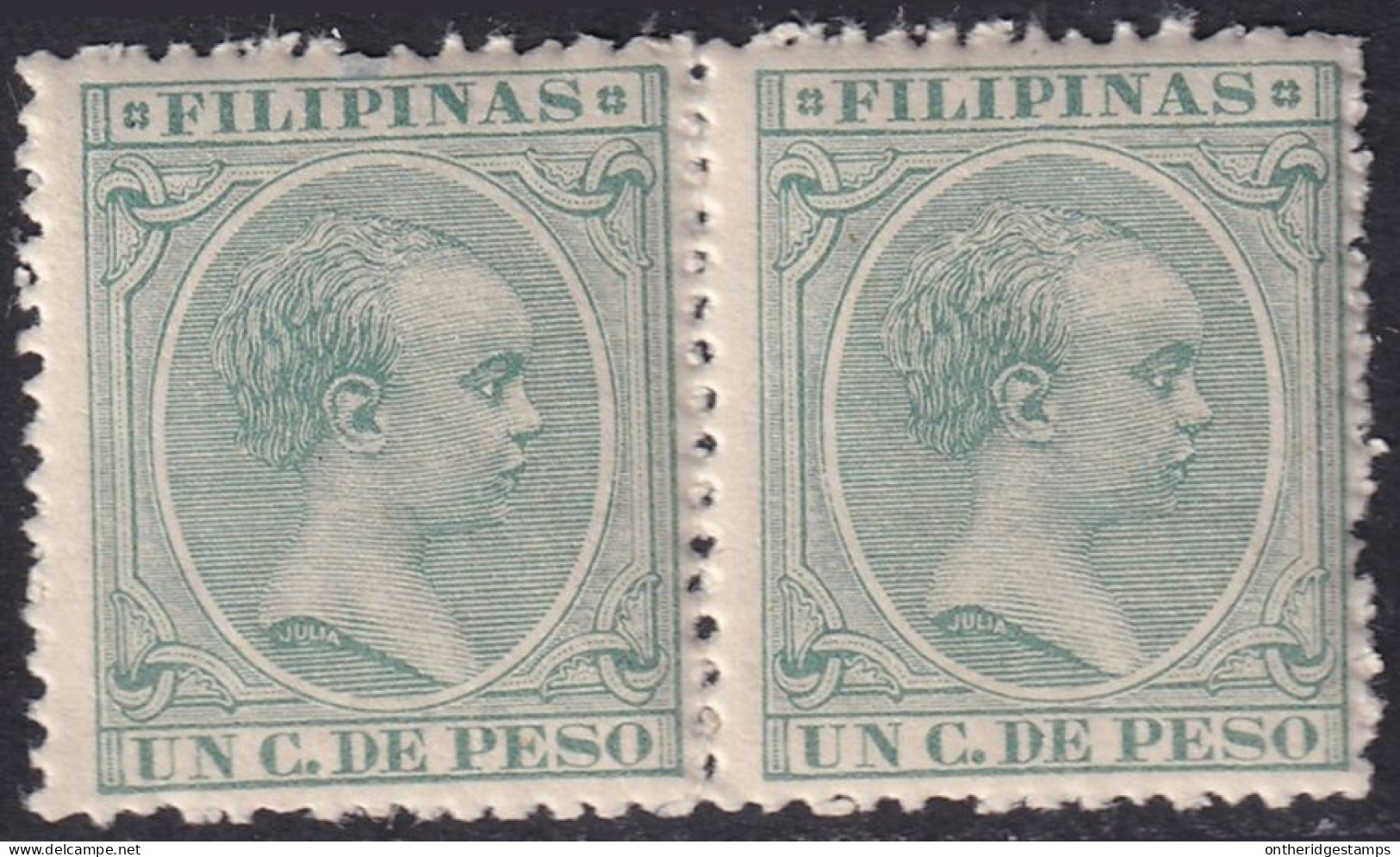 Philippines 1896 Sc 142 Filipinas Ed 121 Pair MNH** Some Streaky Gum - Filippine