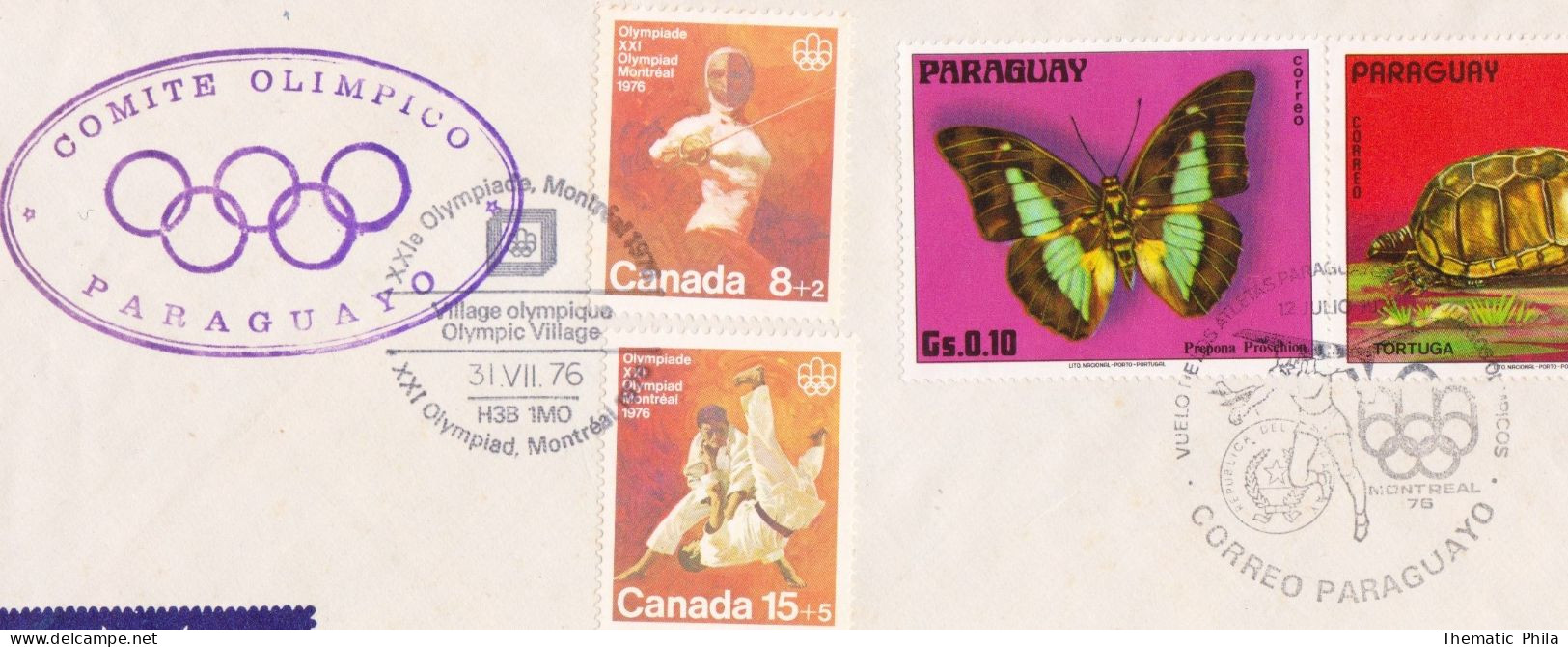 1976 Montrel Olympic Games Olympiade Village Comittee -vuelo Atletas Paraguayos Flight Of Paraguayan Athletes- - Sommer 1976: Montreal