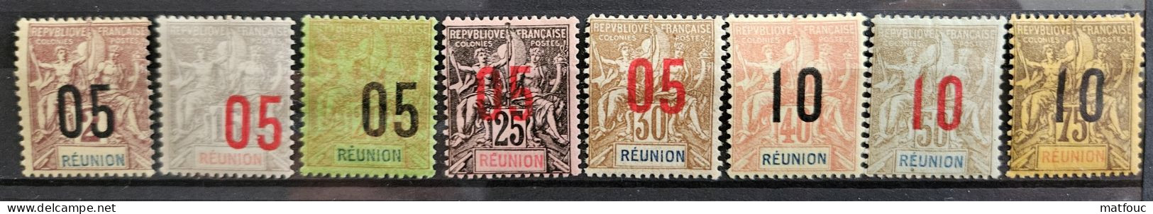 Réunion - Série Complète Yvert 72 à 79 - Neuf * - Cote 27,50€ - Unused Stamps