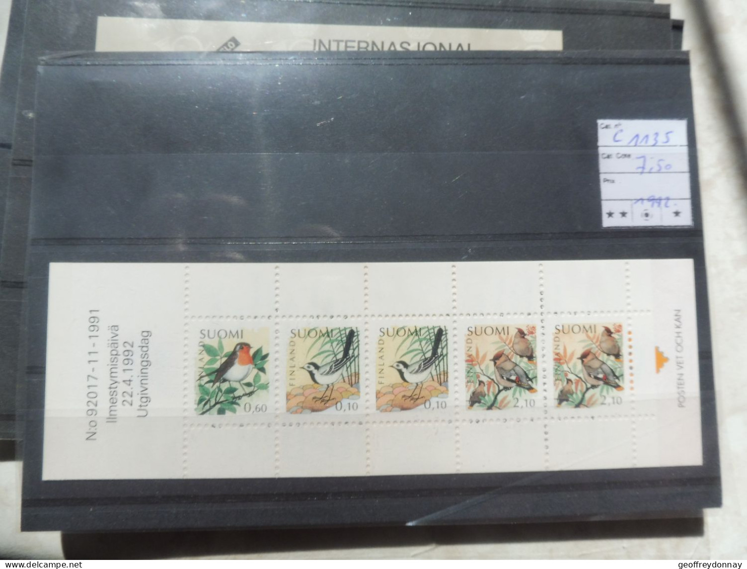 Suomi Finland Finlande C 1135 Neuf ** Mnh Perfect Parfait Etat 1992 Oiseaux Birds Vogels - Carnets