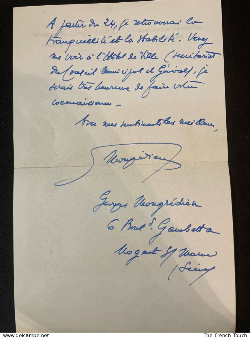 Georges Mongrédien - 1949 - Correspondance - Ecrivains