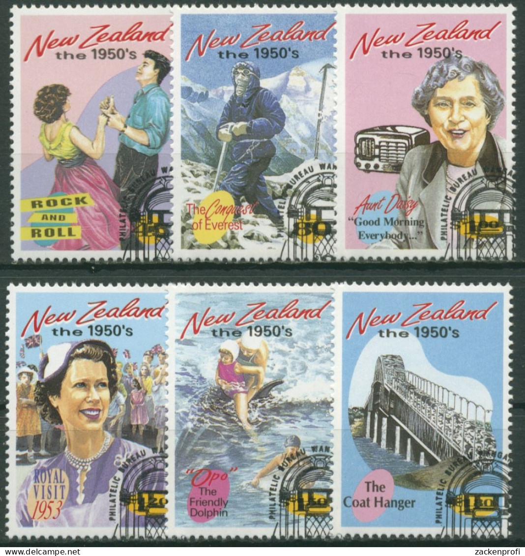 Neuseeland 1994 Die Fünfziger Jahre Mount Everest Rock'n Roll 1334/39 Gestempelt - Used Stamps