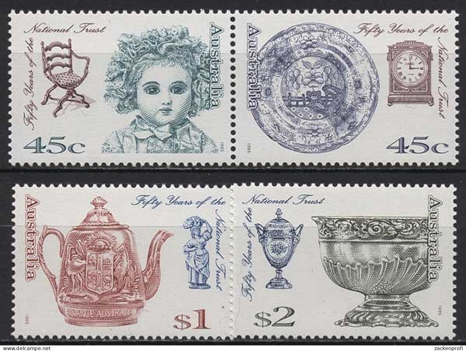 Australien 1995 50 Jahre National Trust Kunstgegenstände 1462/65 Postfrisch - Mint Stamps