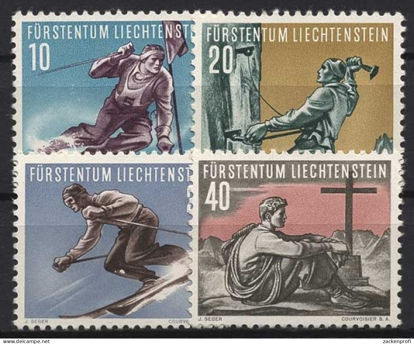 Liechtenstein 1955 Sport: Bergsteigen Skifahren 334/37 Postfrisch - Neufs