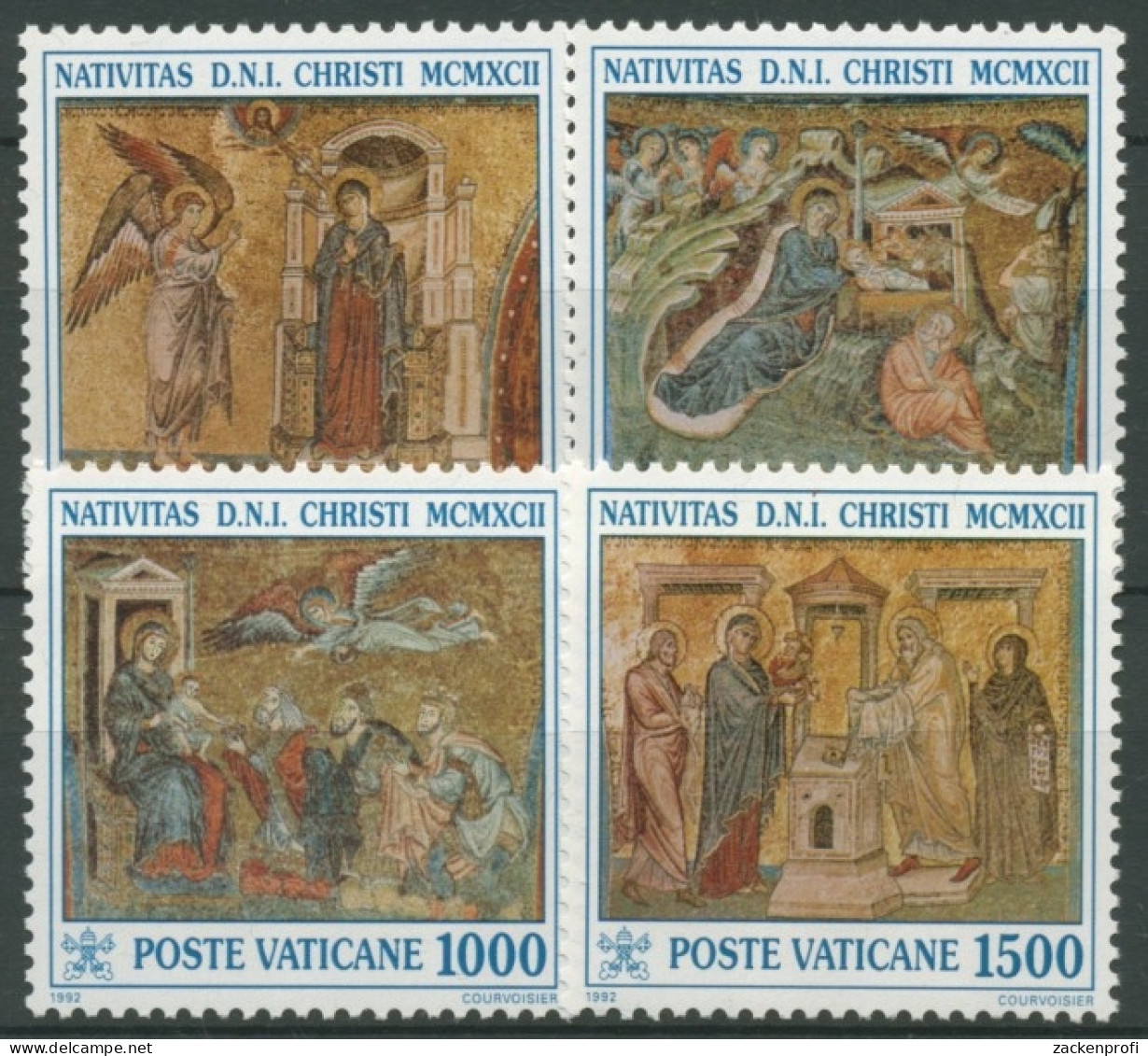 Vatikan 1992 Weihnachten Mosaiken Des 13. Jahrhunderts 1075/78 Postfrisch - Unused Stamps