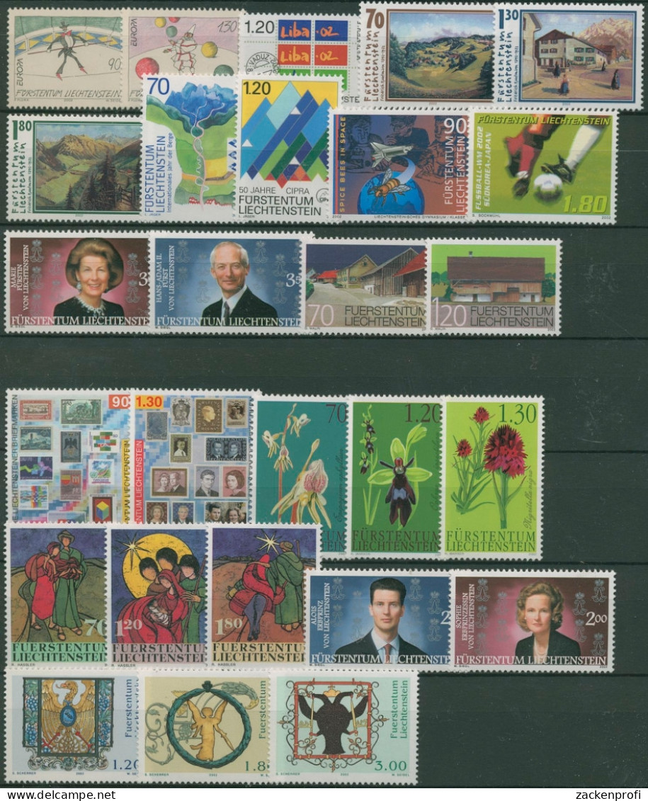 Liechtenstein 2002 Jahrgang Komplett Postfrisch (SG6408) - Volledige Jaargang