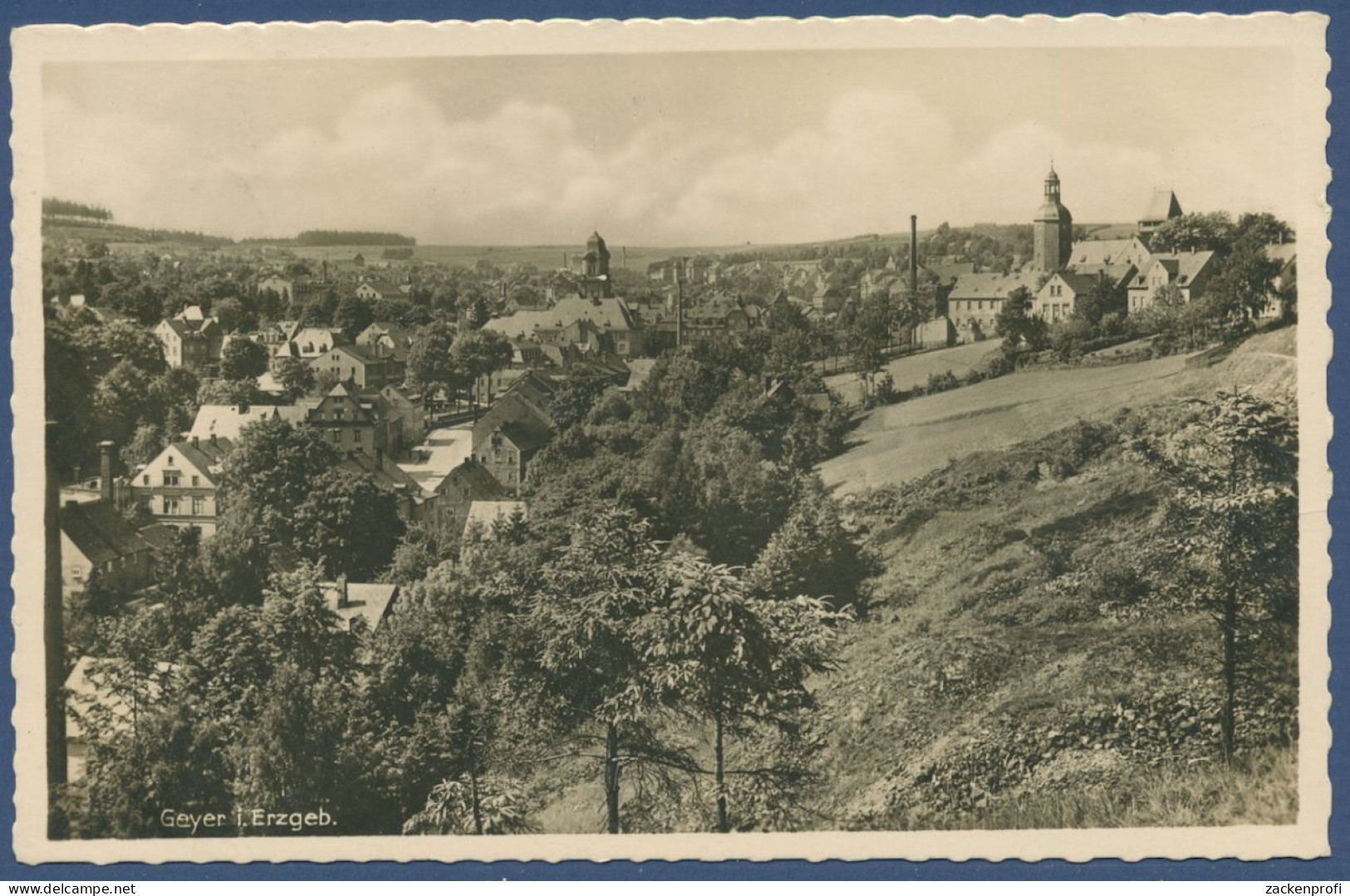 Geyer Im Erzgebirge Gesamtansicht Foto, Gelaufen 1941 (AK1255) - Geyer