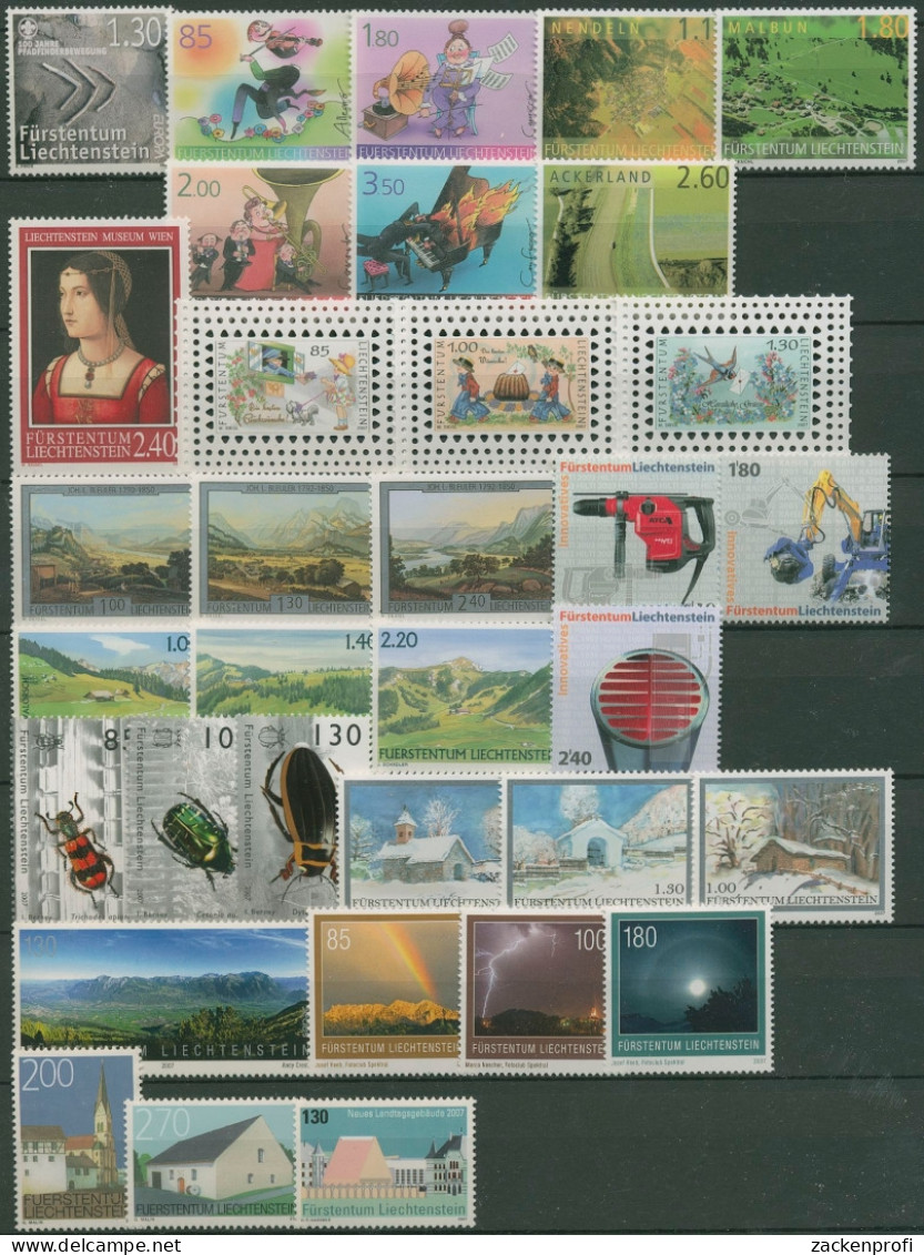 Liechtenstein 2007 Jahrgang Komplett Postfrisch (SG6416) - Volledige Jaargang