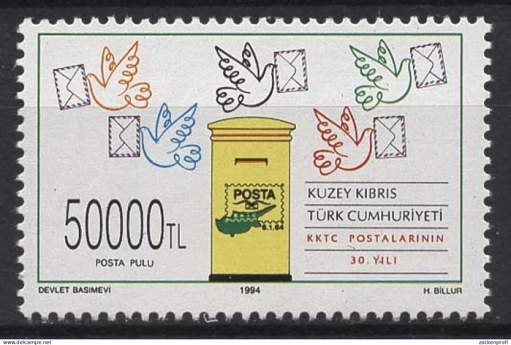 Türkisch-Zypern 1994 Postdienst Der Türk. Volksgruppe Auf Zypern 375 Postfrisch - Neufs