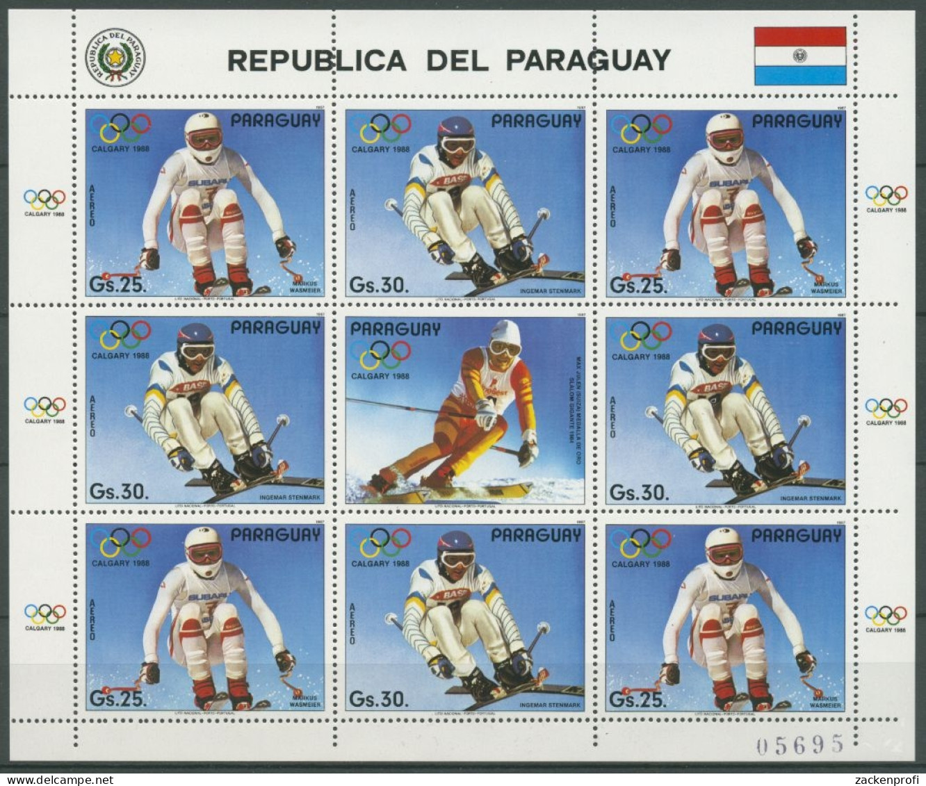 Paraguay 1987 Olymp. Spiele Calgary Skilaufen 4114/15 K Postfrisch (C27955) - Paraguay