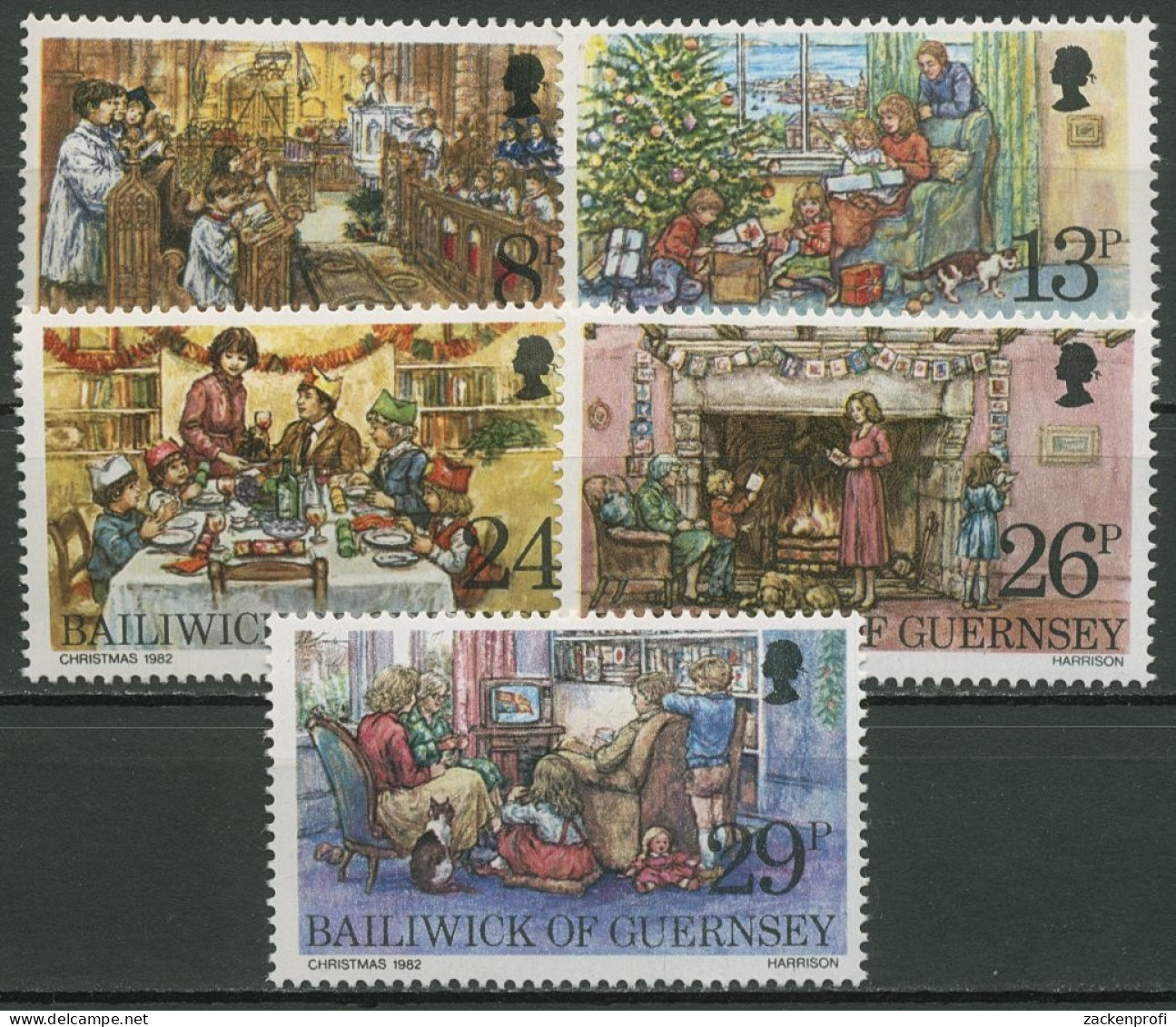 Guernsey 1982 Weihnachten Weihnachtsmotive 255/59 Postfrisch - Guernesey