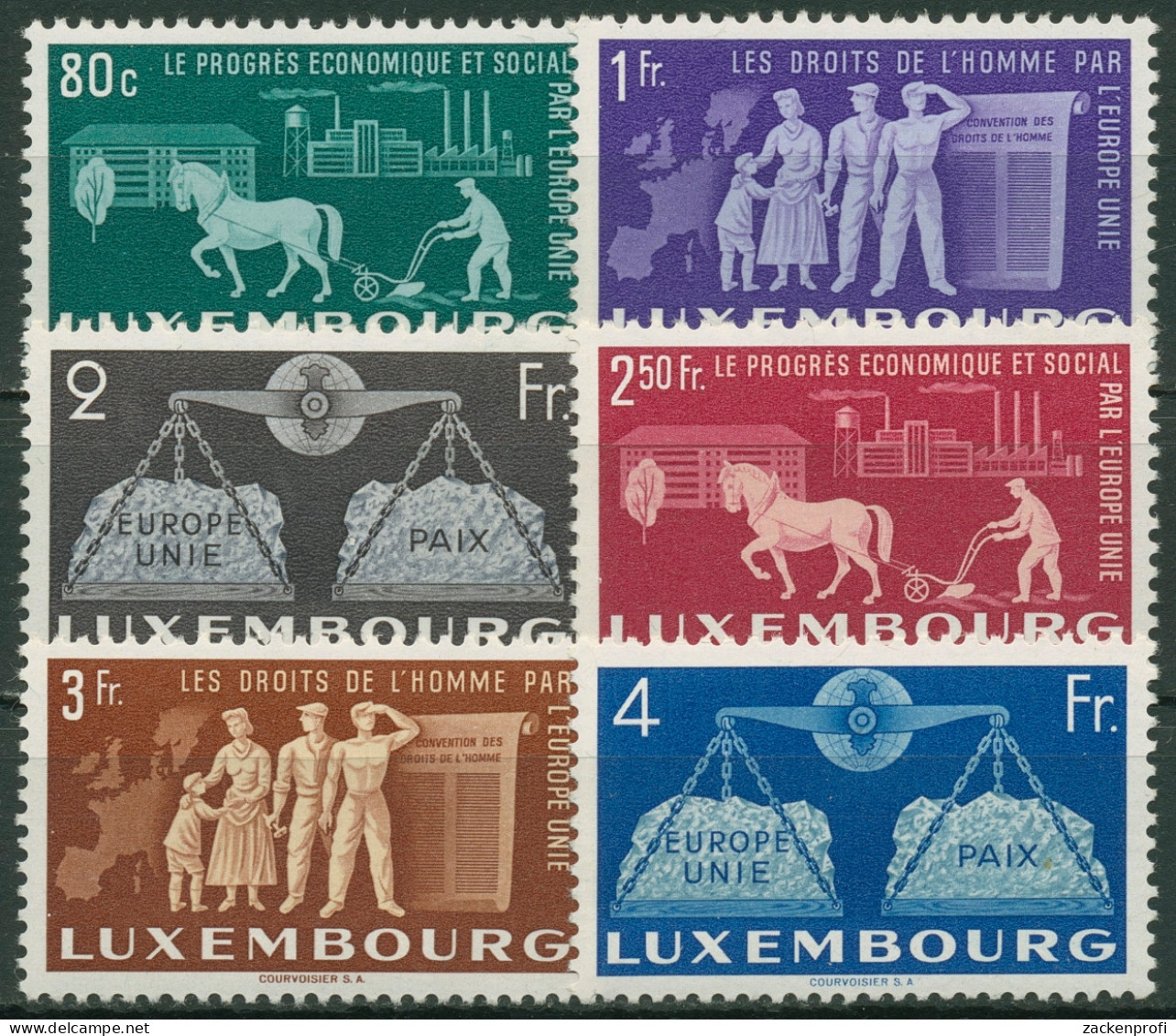 Luxemburg 1951 Europäische Einigung 478/83 Postfrisch - Unused Stamps