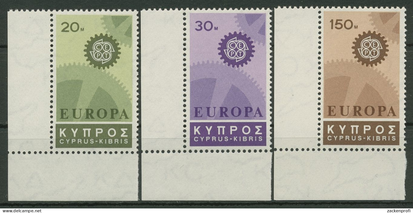 Zypern 1967 Europa CEPT 292/94 Ecke Unten Links Postfrisch - Ungebraucht