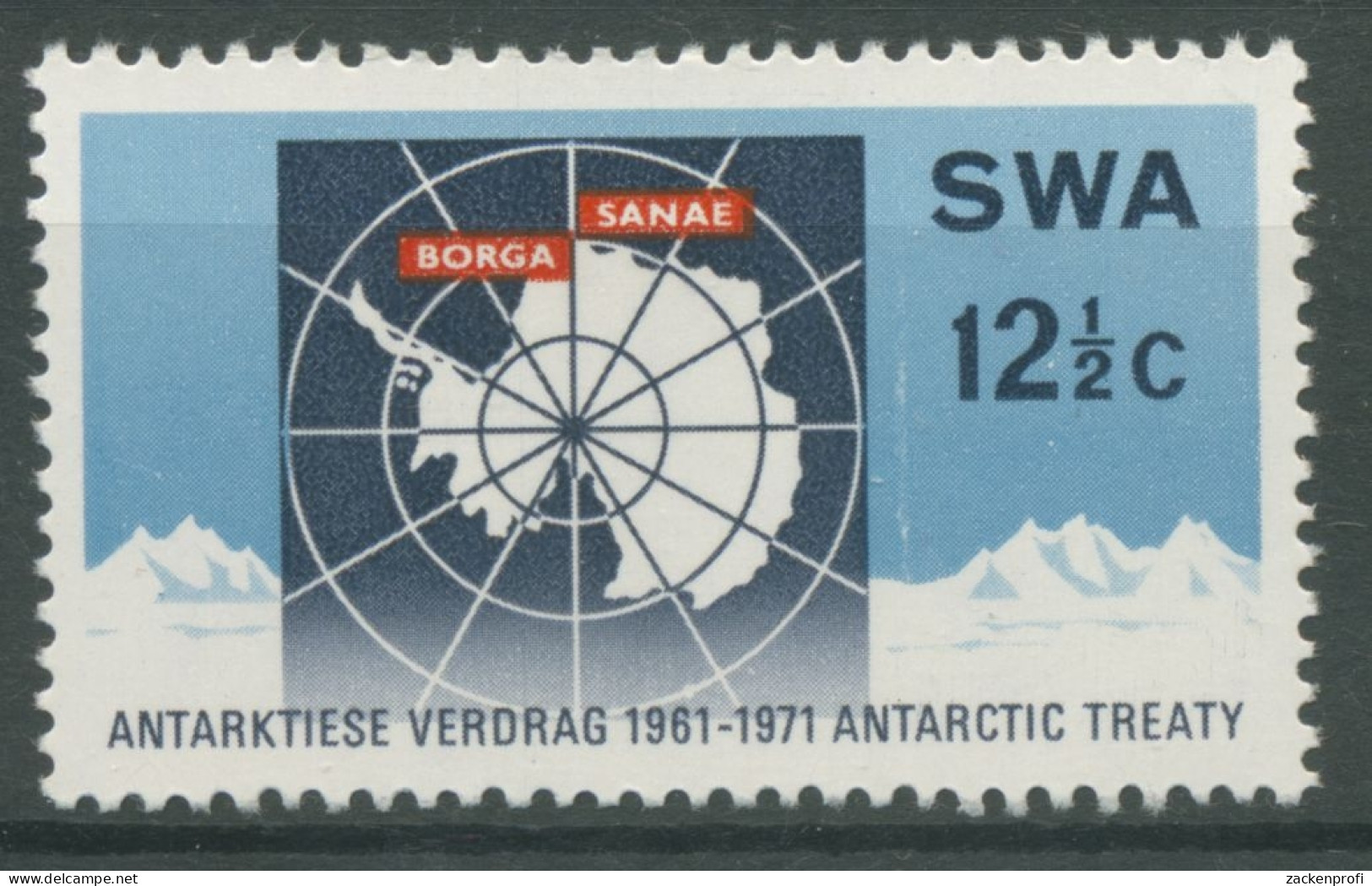 Südwestafrika 1971 10 Jahre Antarktisvertrag Landkarte 364 Postfrisch - Südwestafrika (1923-1990)