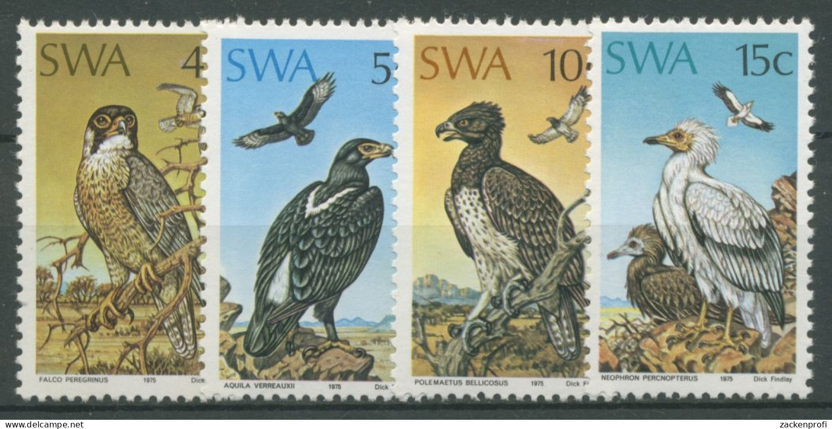 Südwestafrika 1975 Greifvögel Kaffernadler Schmutzgeier 402/05 Postfrisch - Südwestafrika (1923-1990)