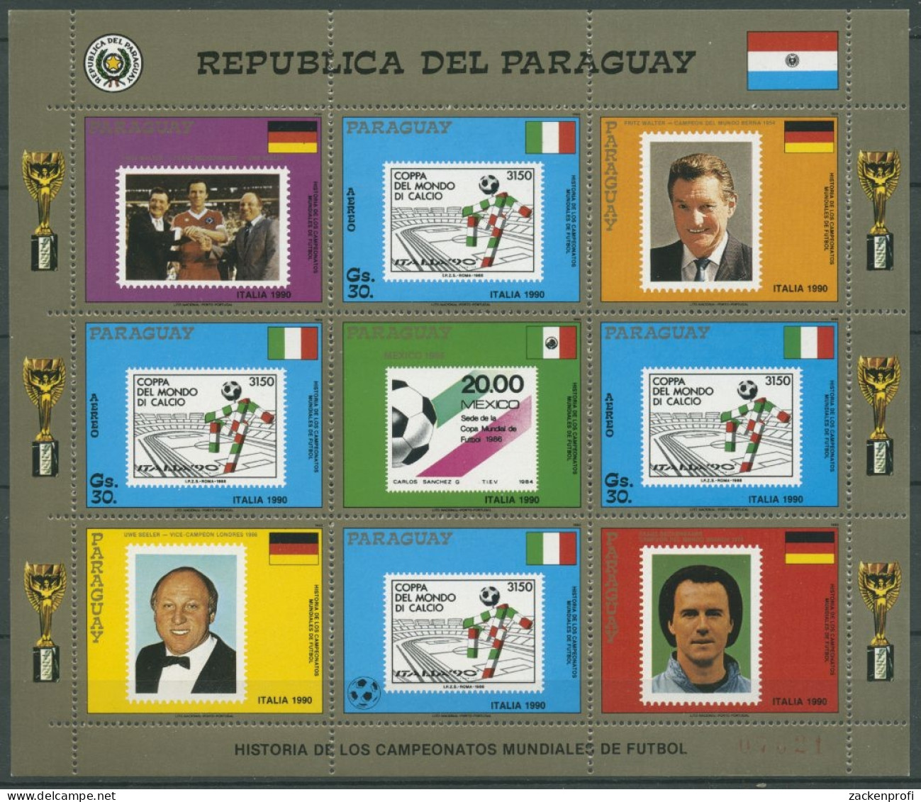 Paraguay 1988 Geschichte D. Fußballweltmeisterschaft 4272 K Postfrisch (C27919) - Paraguay