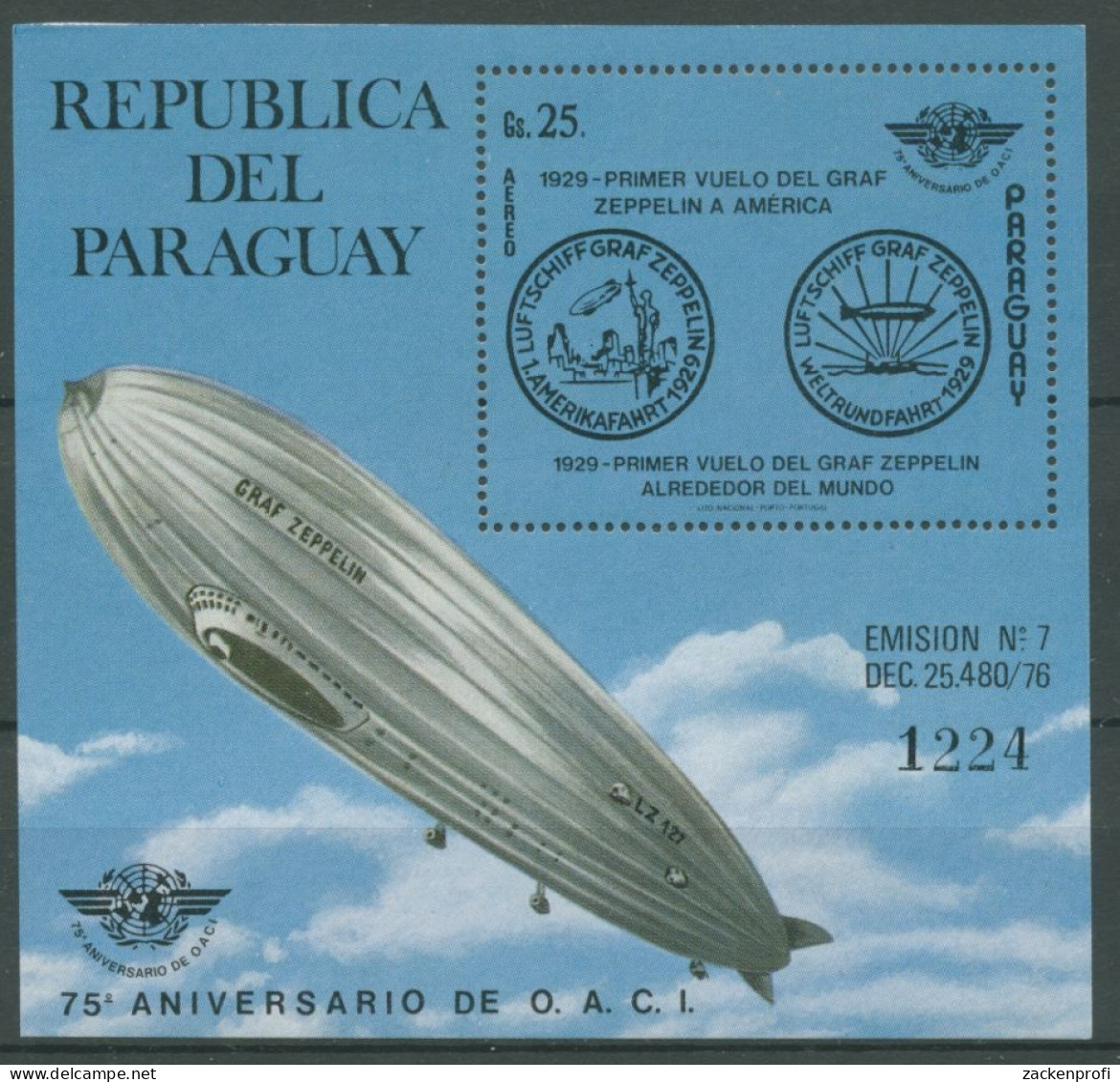 Paraguay 1979 Geschichte Der Luftfahrt Zeppelin Block 334 Postfrisch (C22656) - Paraguay