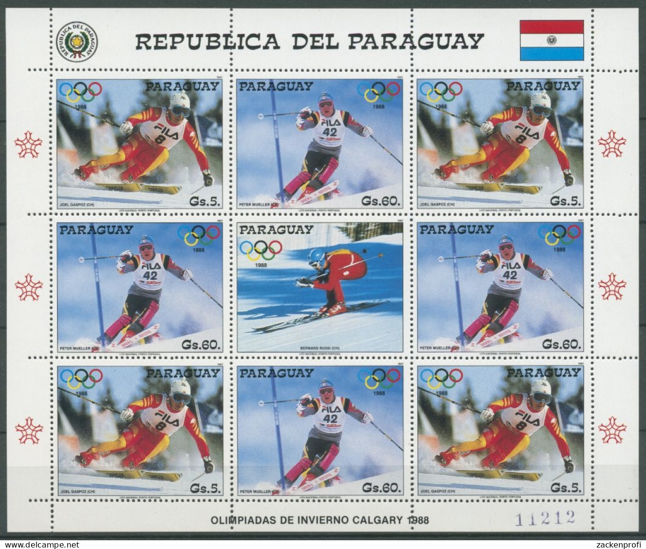 Paraguay 1987 Olymp. Spiele Calgary Skilaufen 4178/79 K Postfrisch (C27928) - Paraguay