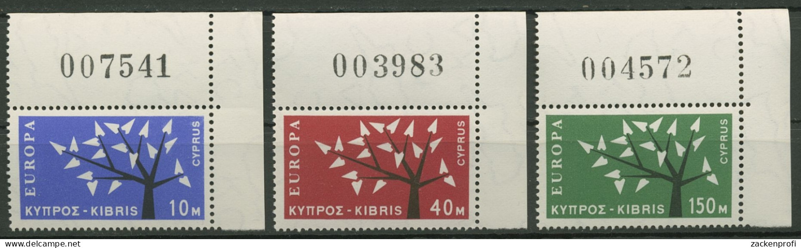 Zypern 1963 Europa CEPT 215/17 Ecke Oben Rechts Postfrisch - Ungebraucht