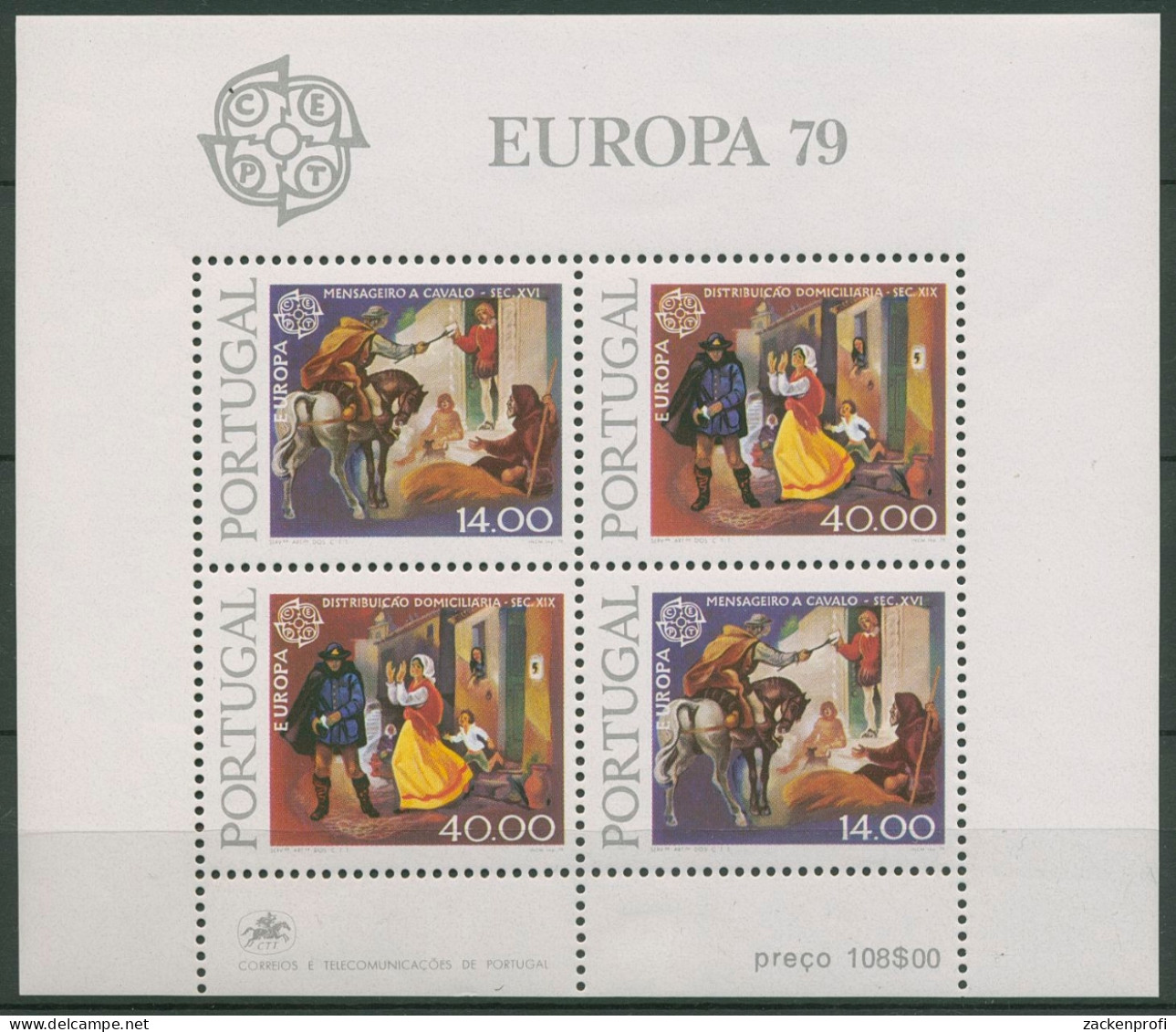 Portugal 1979 Europa CEPT Post-u.Fernmeldewesen Block 27 Postfrisch (C91070) - Blocs-feuillets