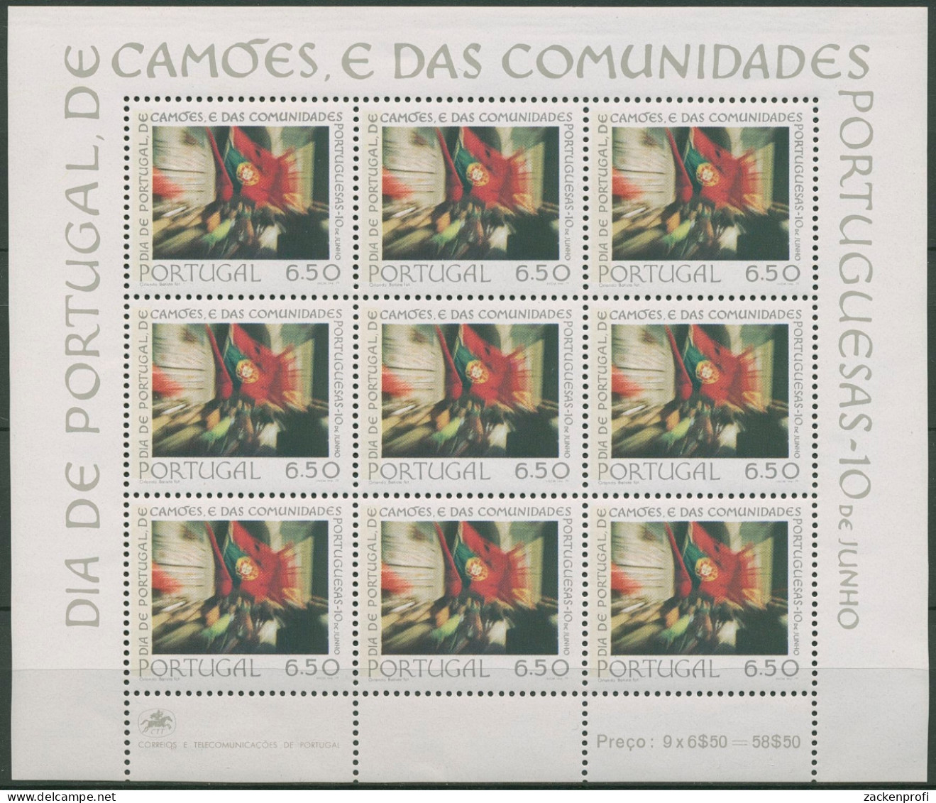 Portugal 1979 Nationalfeiertag Flagge Kleinbogen 1447 K Postfrisch (C91274) - Blocs-feuillets