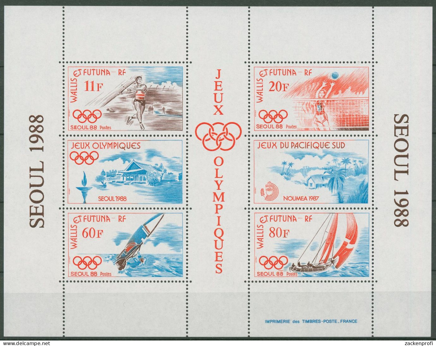 Wallis Und Futuna 1988 Olympische Spiele Seoul Block 3 Postfrisch (C40130) - Blocks & Sheetlets