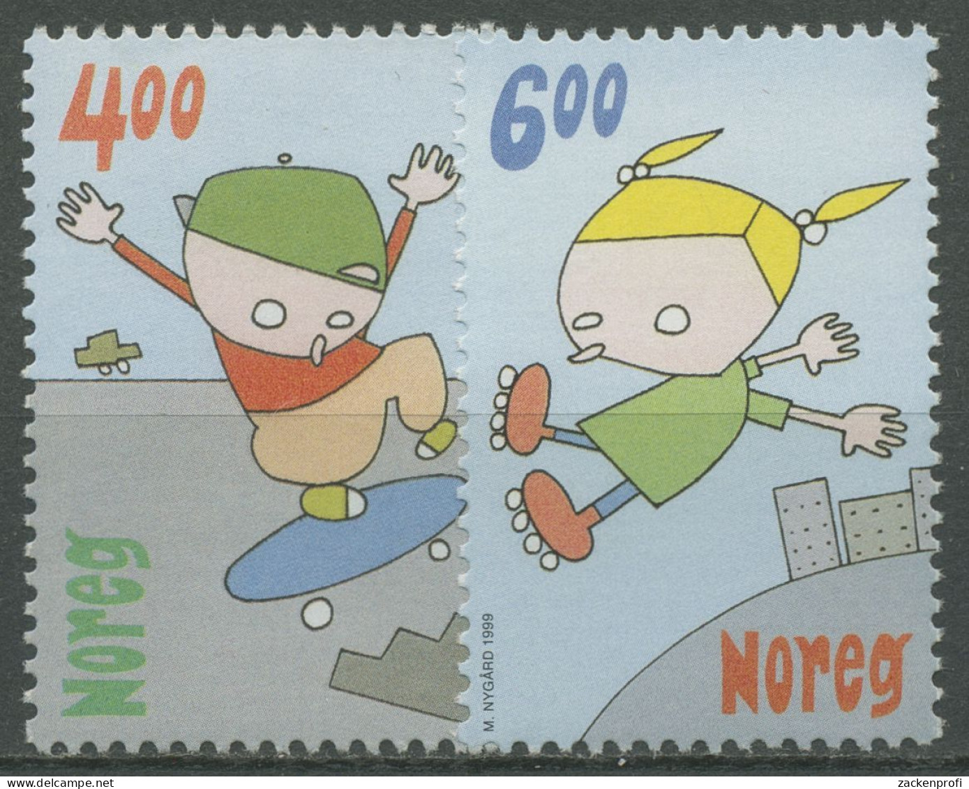 Norwegen 1999 Kinderspiele 1329/30 Postfrisch - Unused Stamps