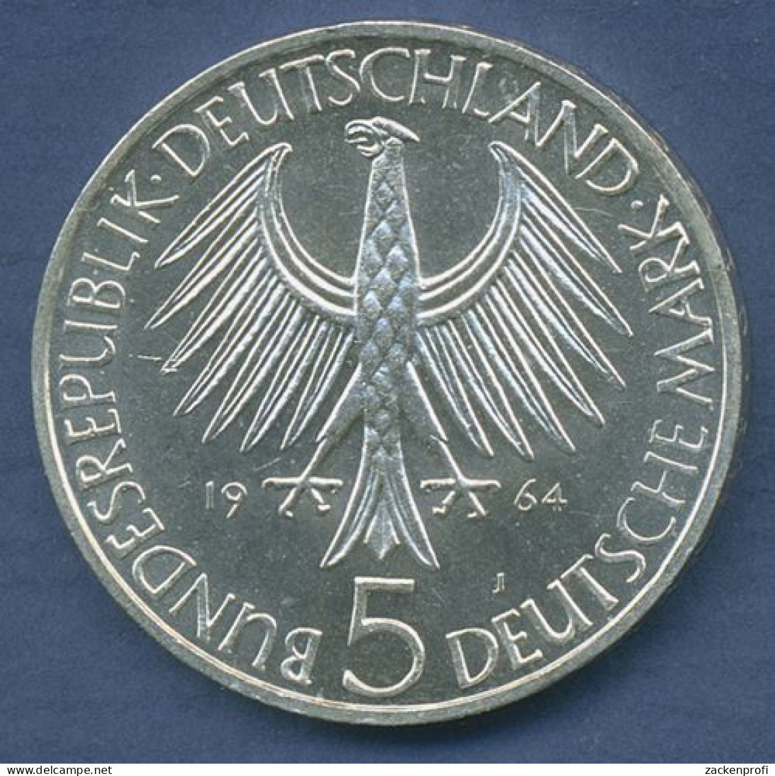 Deutschland 5 DM 1964, Johann Gottlieb Fichte, J 393 Vz+ (m3158) - 5 Mark