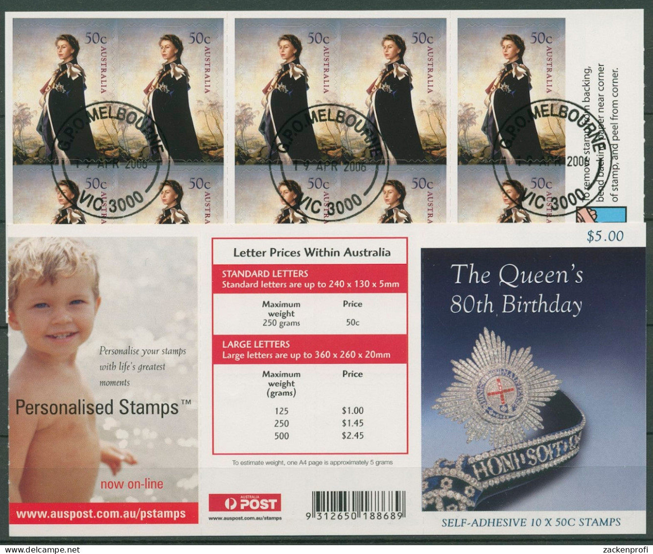 Australien 2006 80. Geburtstag Königin Elisabeth II. MH 229 Gestempelt (C29651) - Booklets