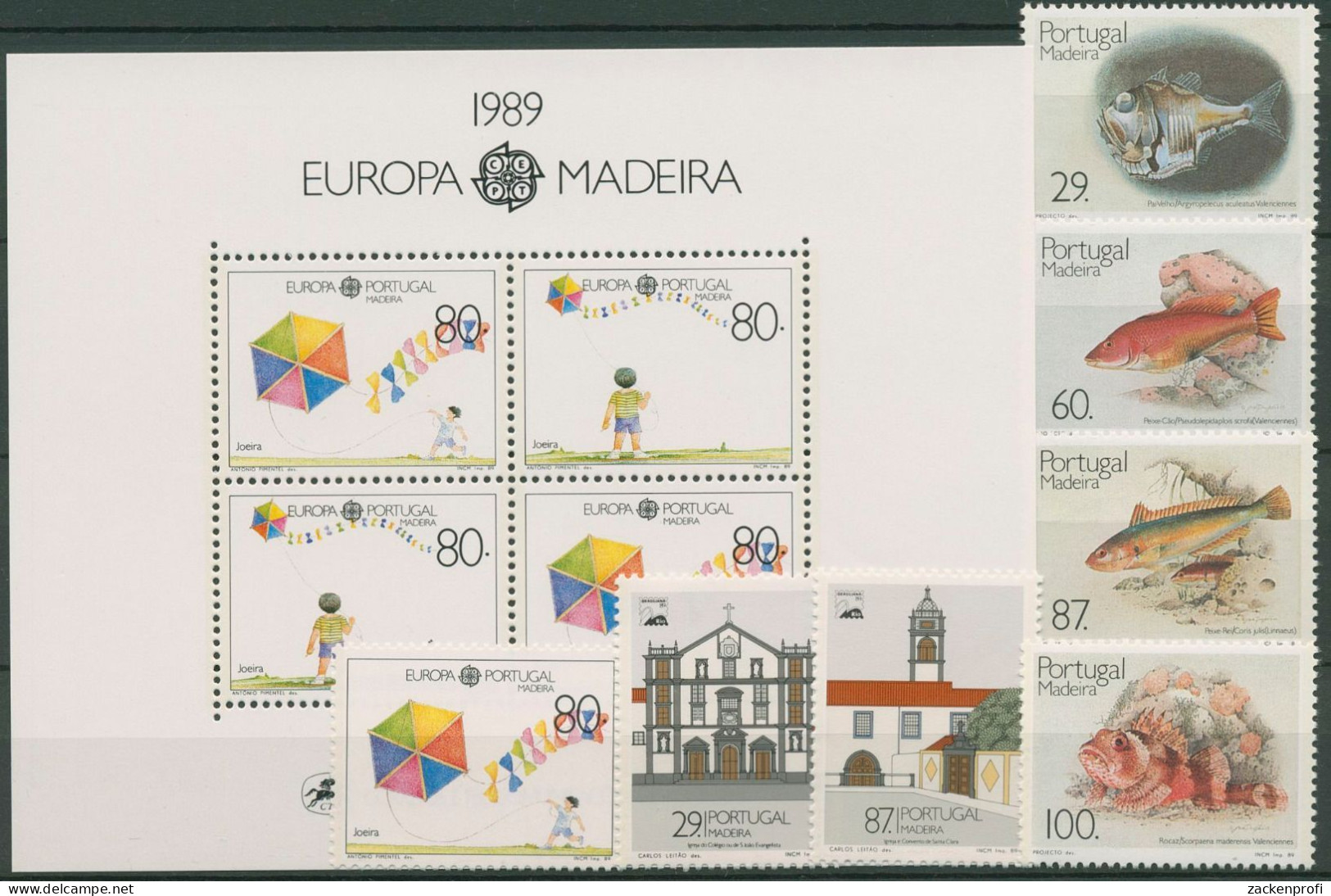 Portugal - Madeira 1989 Jahrgang Komplett 125/32, Block 10 Postfrisch (SG98402) - Madeira