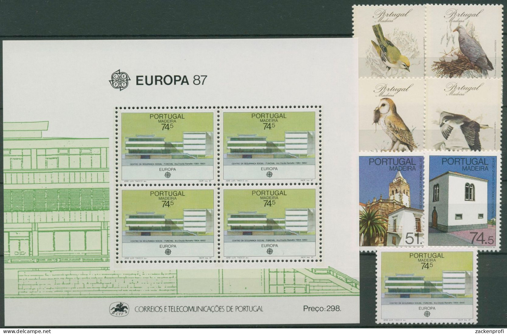 Portugal - Madeira 1987 Kompletter Jahrgang 111/17, Block 8 Postfrisch (SG98400) - Madeira