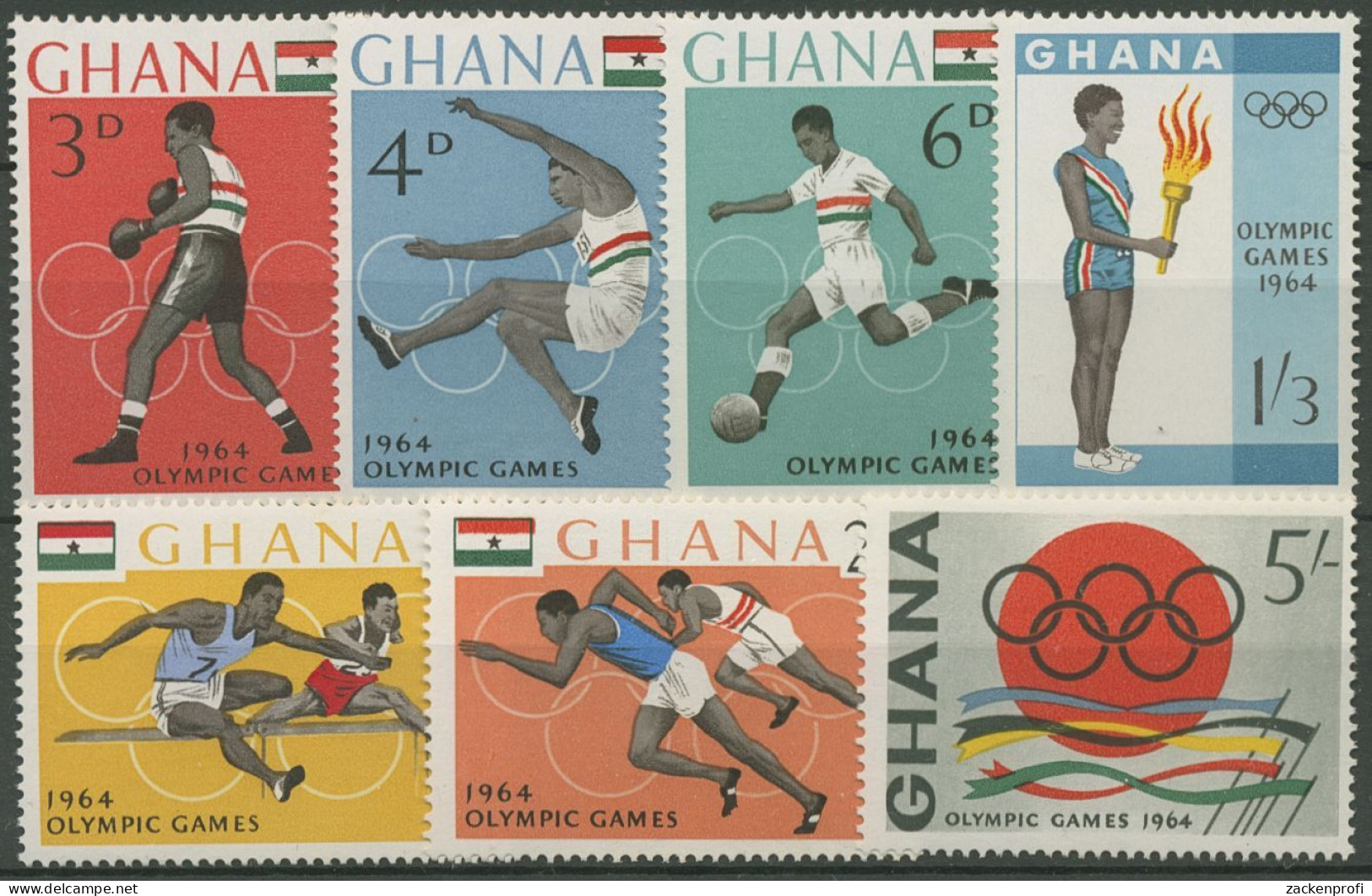 Ghana 1964 Olympische Sommerspiele Tokio 188/94 Postfrisch - Ghana (1957-...)