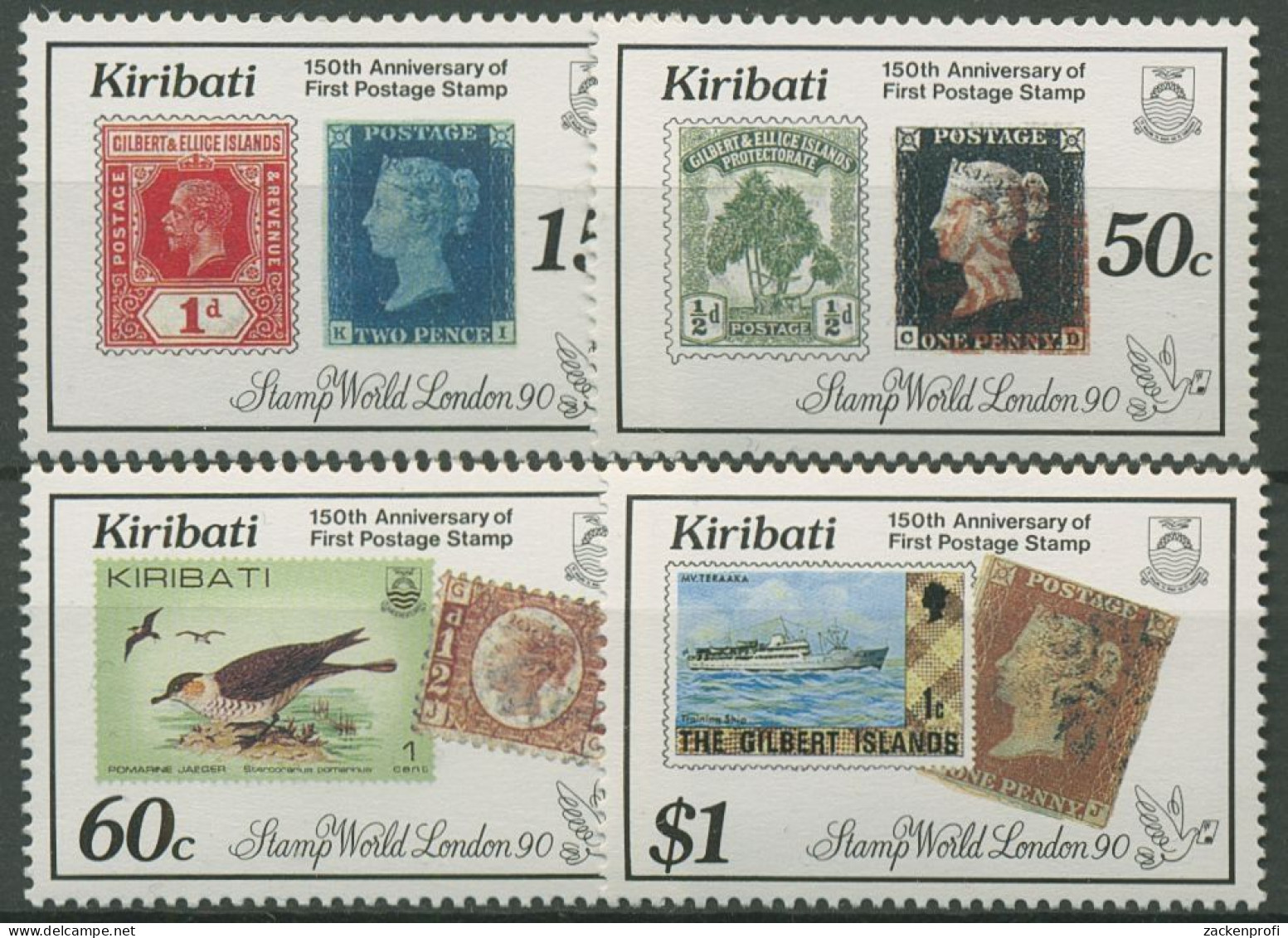 Kiribati 1990 STAMP WORLD '90 150 J. Briefmarken Penny Black 540/43 Postfrisch - Kiribati (1979-...)