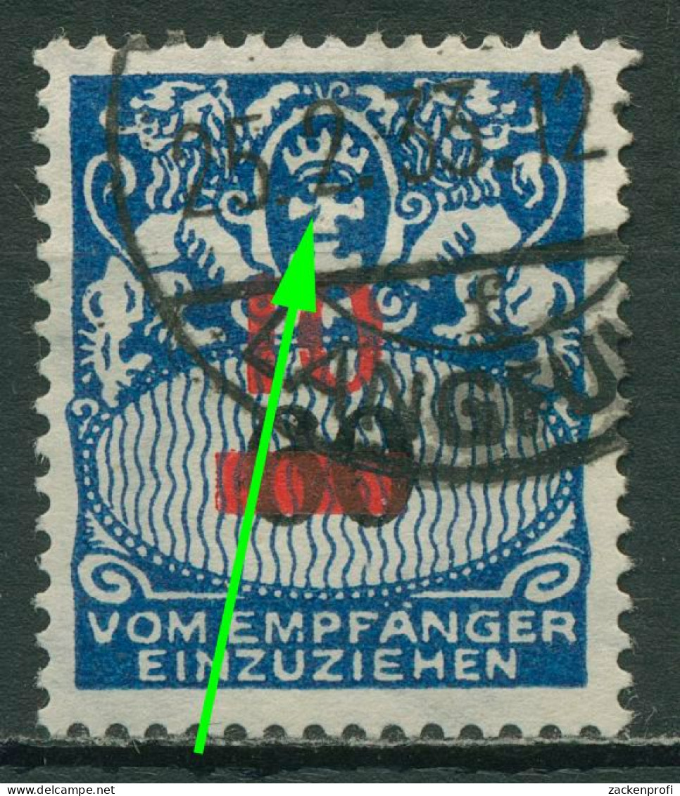 Danzig Portomarken 1932 Gr. Staatswappen Mit Plattenfehler P 41 VII Gestempelt - Strafport