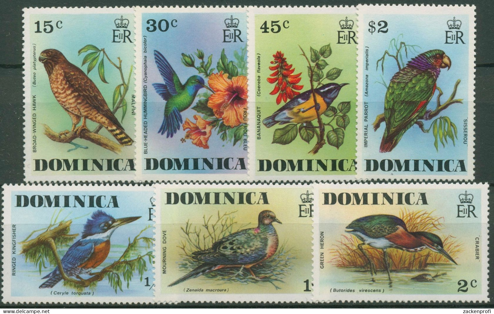 Dominica 1976 Tiere Vögel 481/87 Postfrisch - Dominica (...-1978)