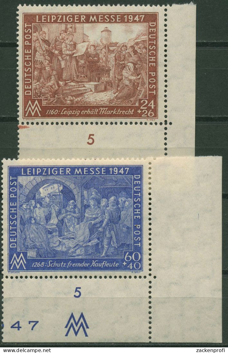 Alliierte Besetzung 1947 Leipziger Messe 941/42 II B Ecke 4 Postfrisch - Postfris