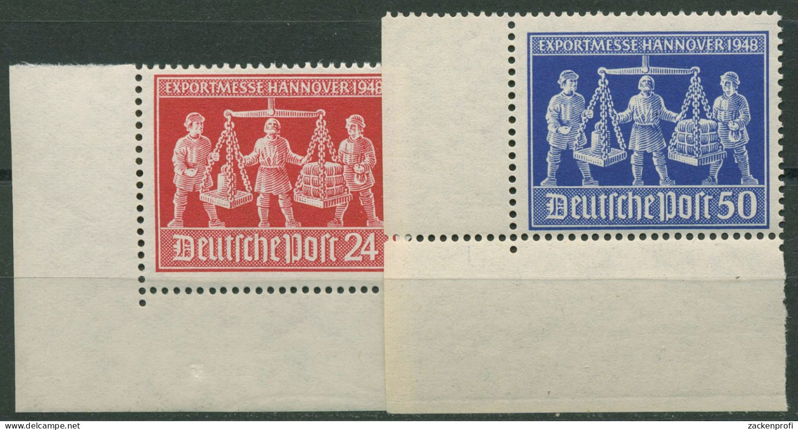 Alliierte Besetzung 1948 Exportmesse Hannover 969/70 Ecke 3 Postfrisch - Mint