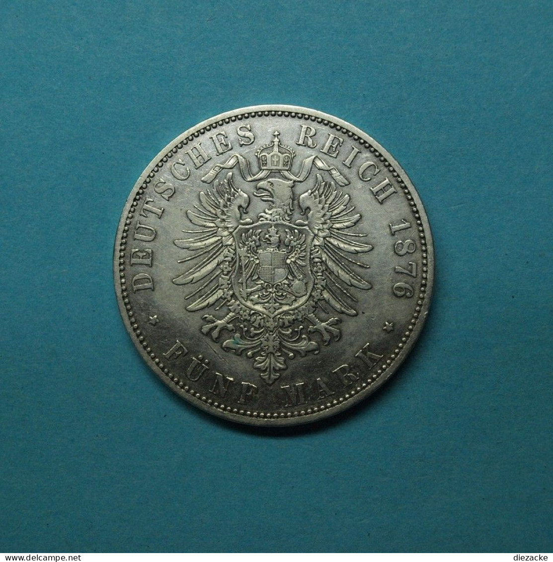 Preussen 1876 A 5 Mark Wilhelm I. (Fok24/5 - 2, 3 & 5 Mark Silver