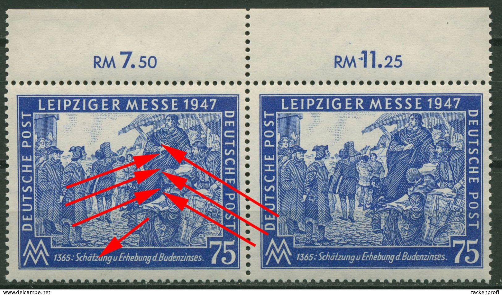 Alliierte Besetzung 1947 Leipziger Messe Mit Plattenfehler 966 IX Postfrisch - Postfris