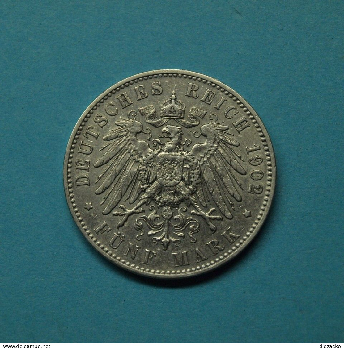 Sachsen 1902 5 Mark Albert (Fok16/5 - 2, 3 & 5 Mark Zilver