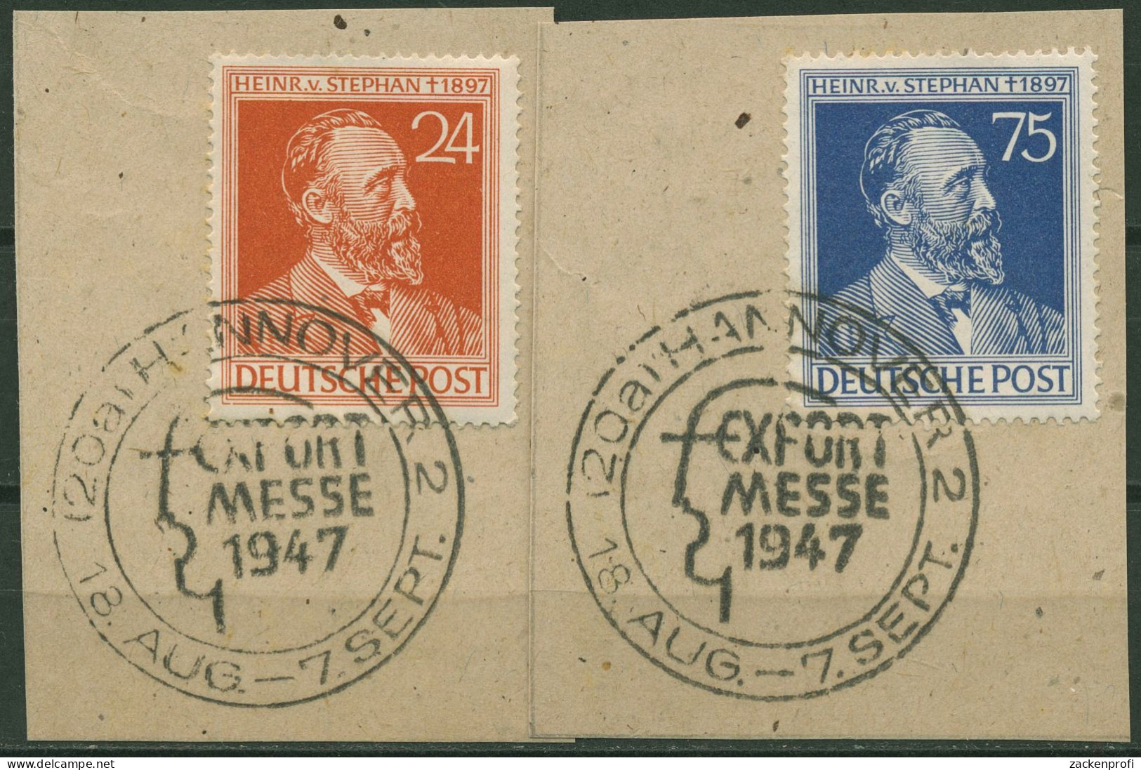 Alliierte Besetzung 1947 Heinrich Von Stephan 963/64 Sonderstempel Briefstücke - Gebraucht