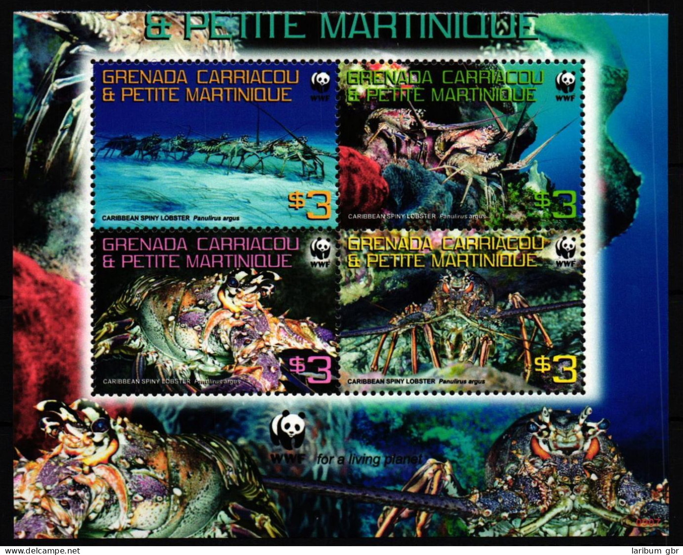 Grenada Carriacou 4500-4503 Postfrisch 4er Block, Hummer #JV429 - Marine Life