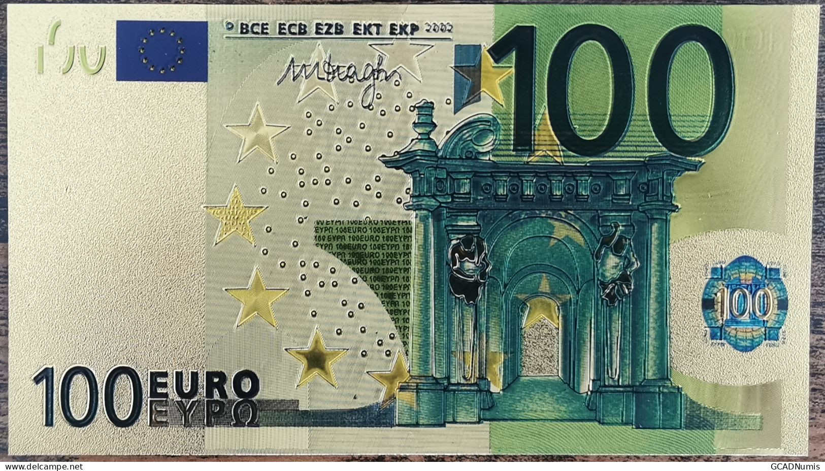 Billet 100 Euro - Réplique Polymère Dorée Feuille D'Or - 100€ - 100 Euro