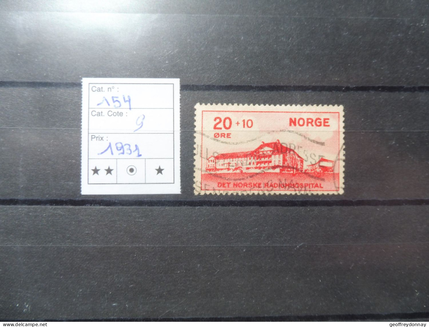 Norge Norvege Norway 154 Used Oblitéré Gestempelt 1931 - Oblitérés