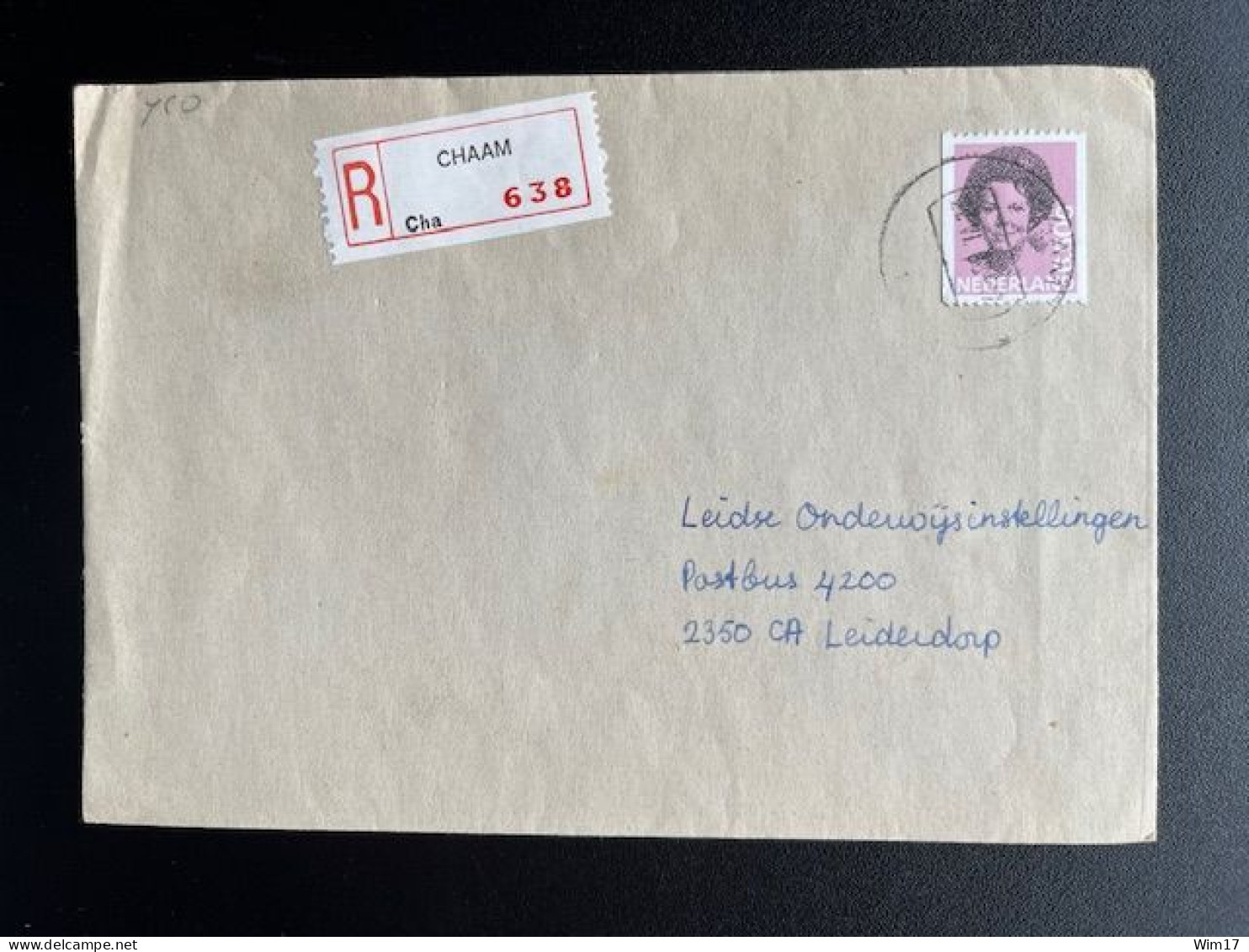 NETHERLANDS 1986 REGISTERED LETTER CHAAM TO LEIDERDORP 22-06-1986 NEDERLAND - Storia Postale