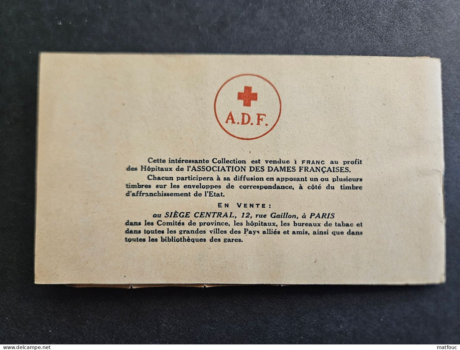 Carnet Association Des Dames Francaises - Grands Aviateurs Alliés - ** - Croix Rouge